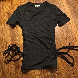 Love, Fire Glittery Black Shirt